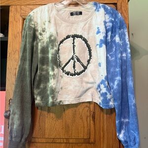 Peace Sign Tie-Dye Crop Top